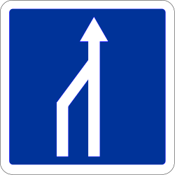 Ende eines Fahrstreifens.
