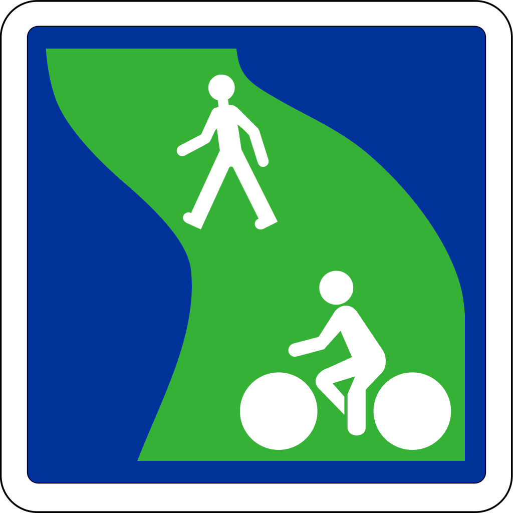 Fahrstreifen für Fußgänger und Radfahrer.