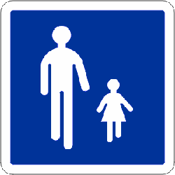 Beginn einer Fußgängerzone.