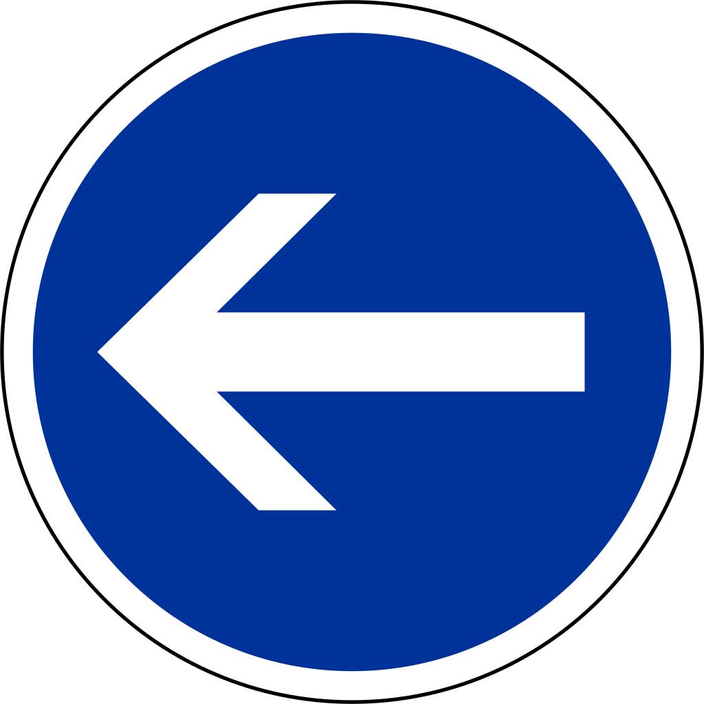 Links fahren vorgeschrieben.