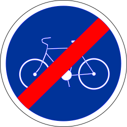 Ende des vorgeschriebenen Radwegs.