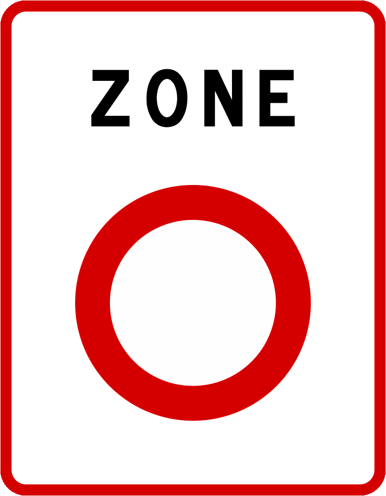 Beginn einer Zufahrtsverbotszone.