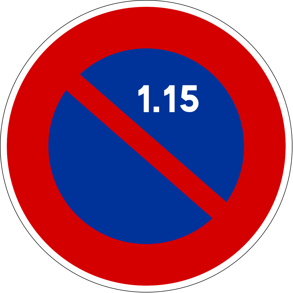 Parken vom 1. bis 15. verboten.