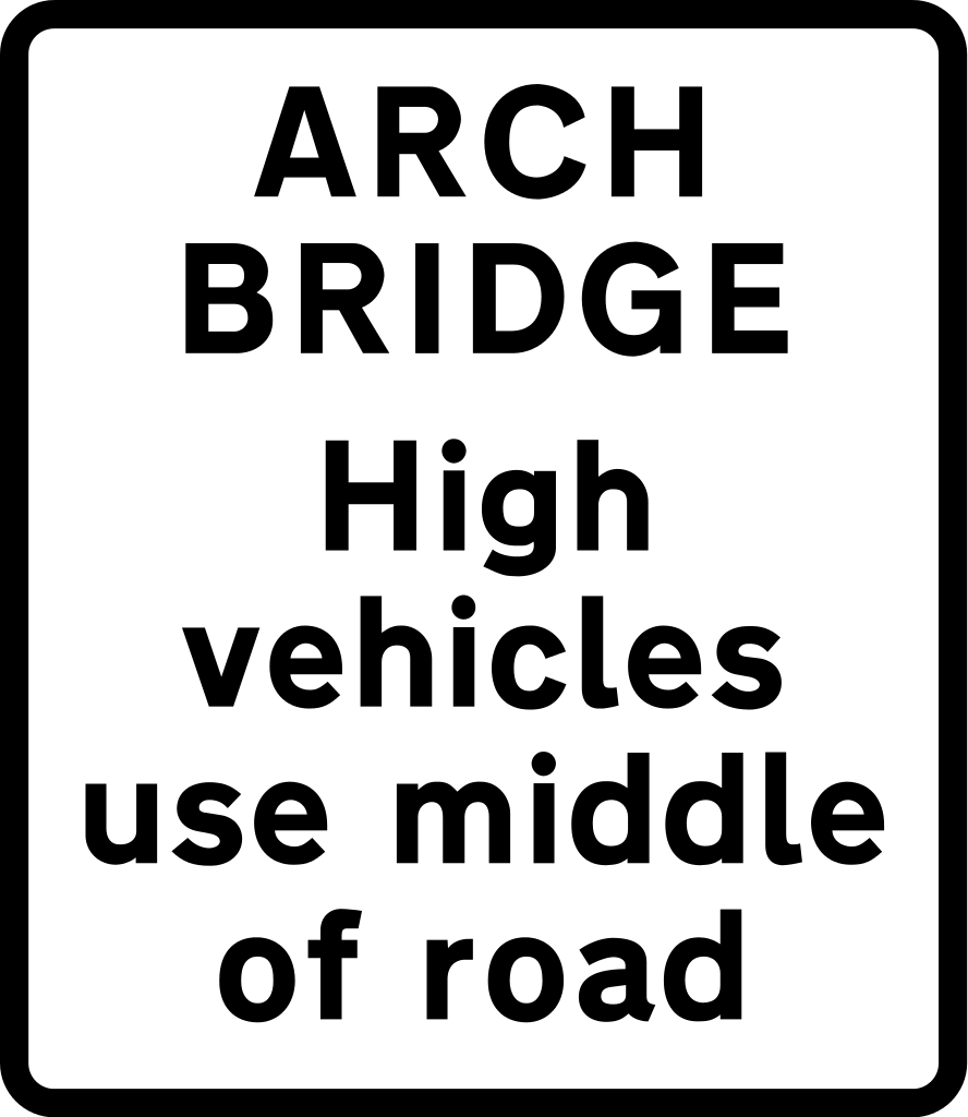 Veículos altos: usar o centro do ponte em arco.