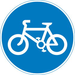 Via obrigatória para ciclistas.