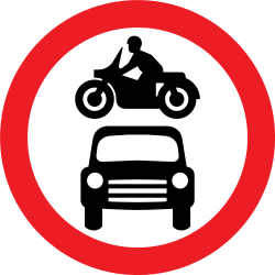 Motociclos e automóveis proibidos.