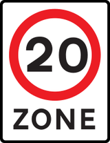 Início de zona com limite de velocidade.