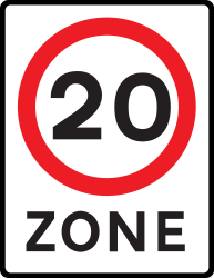 Início de zona com limite de velocidade.