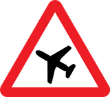 Aviso de aviões a baixa altura.