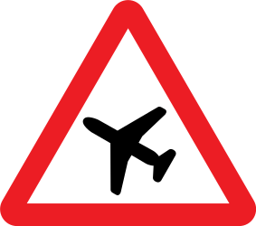Aviso de aviões a baixa altura.