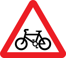 Aviso de ciclistas.