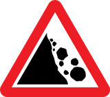 Aviso de queda de pedras.