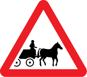 Aviso de veículos de tração animal.
