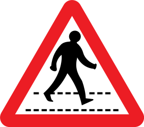 Aviso de passagem para peões.