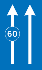 Velocidade mínima da via.