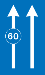 Mindestgeschwindigkeit eines Fahrstreifens.