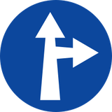 Obrigatório seguir em frente ou virar à direita.