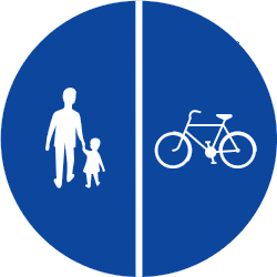 Getrennter Geh- und Radweg vorgeschrieben.