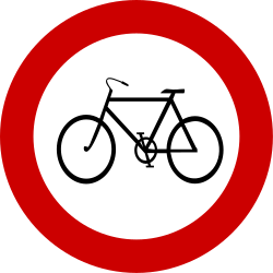 Ciclistas proibidos.