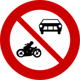 Motociclos e automóveis proibidos.