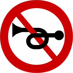 Using the horn prohibited.