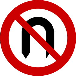 Turning around prohibited (U-turn).