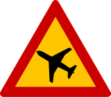 Aviso de aviões a baixa altura.