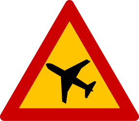 Aviso de aviões a baixa altura.