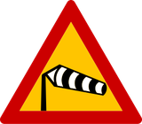 Aviso de vento lateral forte.