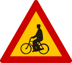 Aviso de ciclistas.