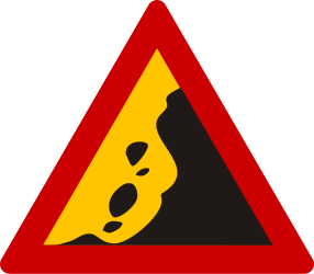 Aviso de queda de pedras.