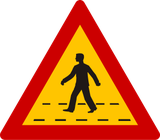 Aviso de passagem para peões.