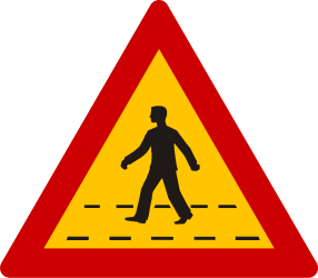 Aviso de passagem para peões.