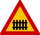 Passagem de nível com barreiras.