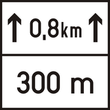 ... metres ahead for ... metres.