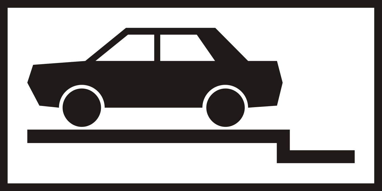歩道上の直角駐車。