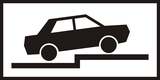 Perpendicular parking partially on pavement.