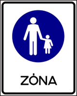 Start of a zone for pedestrians.