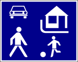 Start of a residential area.