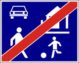 End of the residential area.