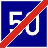 End of the advisory speed limit.