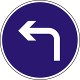 Turning left mandatory.