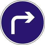 Turning right mandatory.