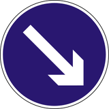 Pass obstacle on the right.