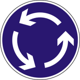 Mandatory roundabout direction.