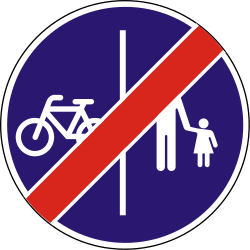 Ende des getrennten Geh- und Radwegs.