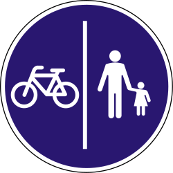 Getrennter Geh- und Radweg vorgeschrieben.