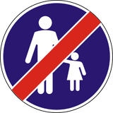 End of mandatory path for pedestrians.