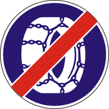End of the snow-chain requirement.
