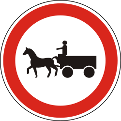 Pferdefuhrwerke verboten.